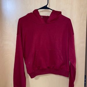 Burgundy Cropped Hoodie